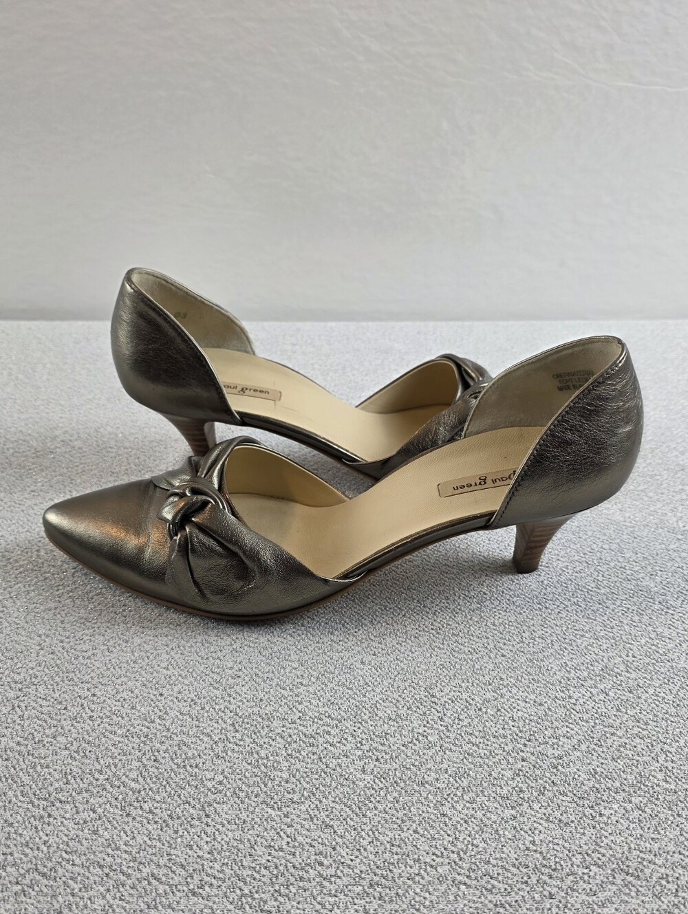 Paul Green Women's Metallic Knot D'Orsay Kitten Heel Pumps Shoes Bronze Wmn's 7